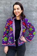Velvet Suzani Jacket In Crushed Grape