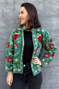 Velvet Suzani Jacket In Creme De Menthe
