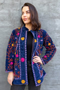 Velvet Suzani Jacket In Midnight Sail