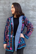 Velvet Suzani Jacket In Deep Ocean