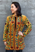 Velvet Suzani Jacket In Ochre