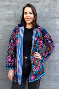 Velvet Suzani Jacket In Moonlit Ocean
