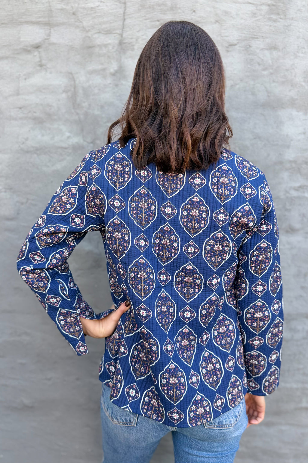 Quilted Cotton Jacket In Vintage Navy