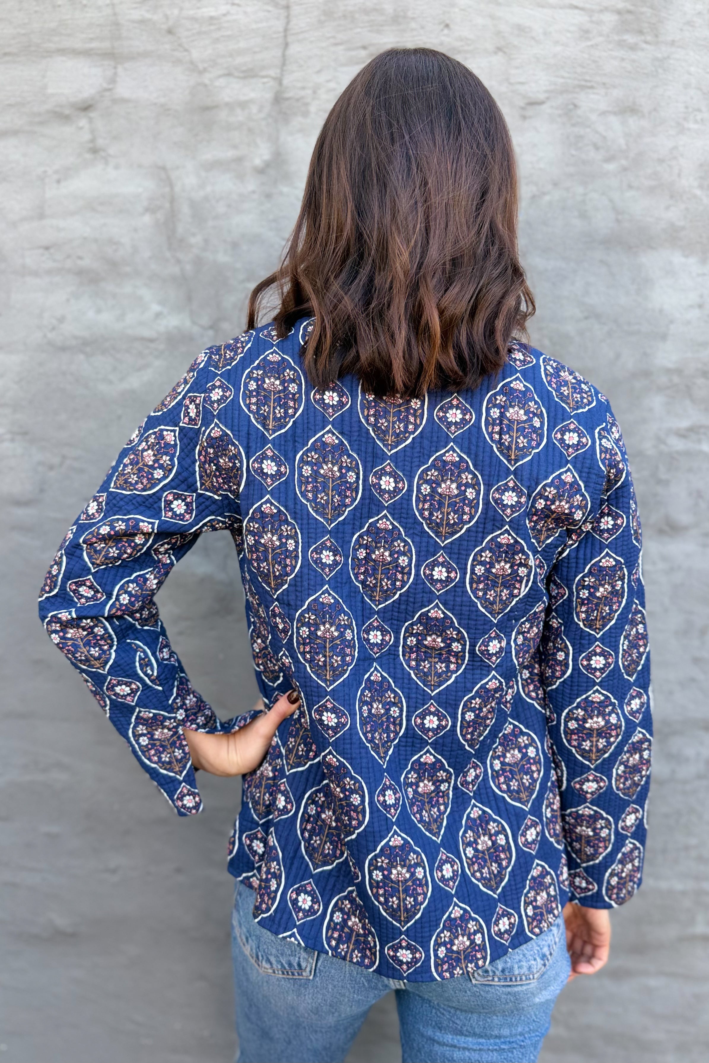 Quilted Cotton Jacket In Vintage Navy