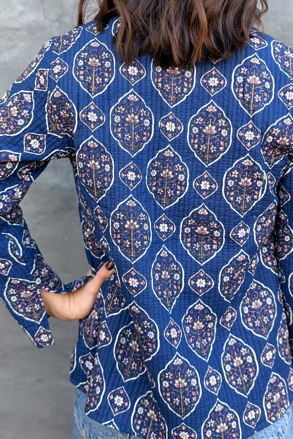 Quilted Cotton Jacket In Vintage Navy