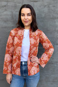 Quilted Cotton Jacket In Vintage Flame