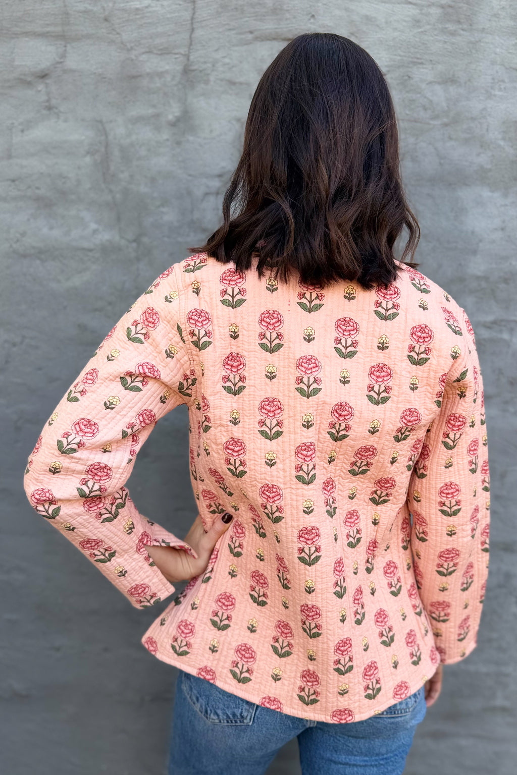 Quilted Cotton Jacket In Blushing Rose