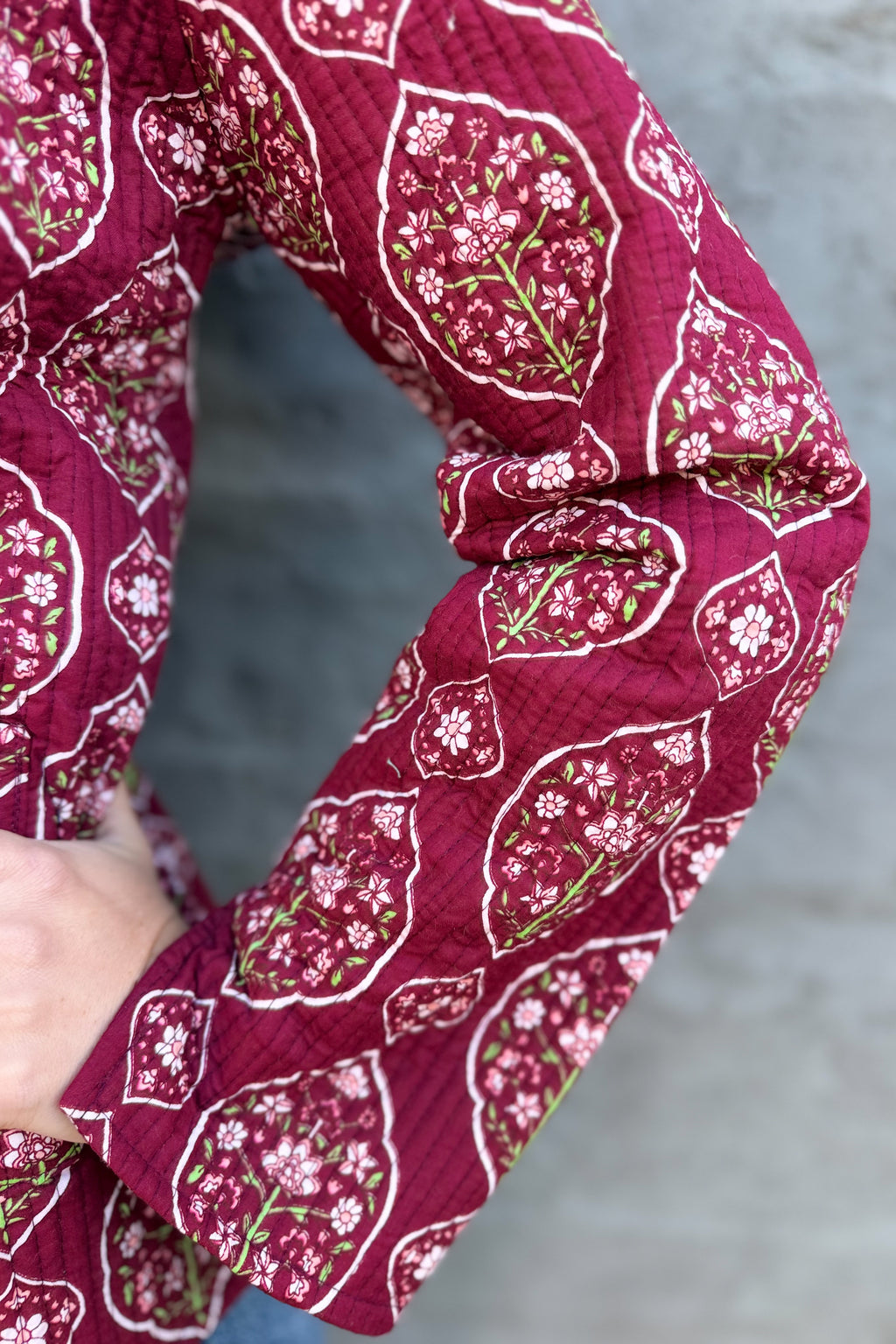Quilted Cotton Jacket In Vintage Wine