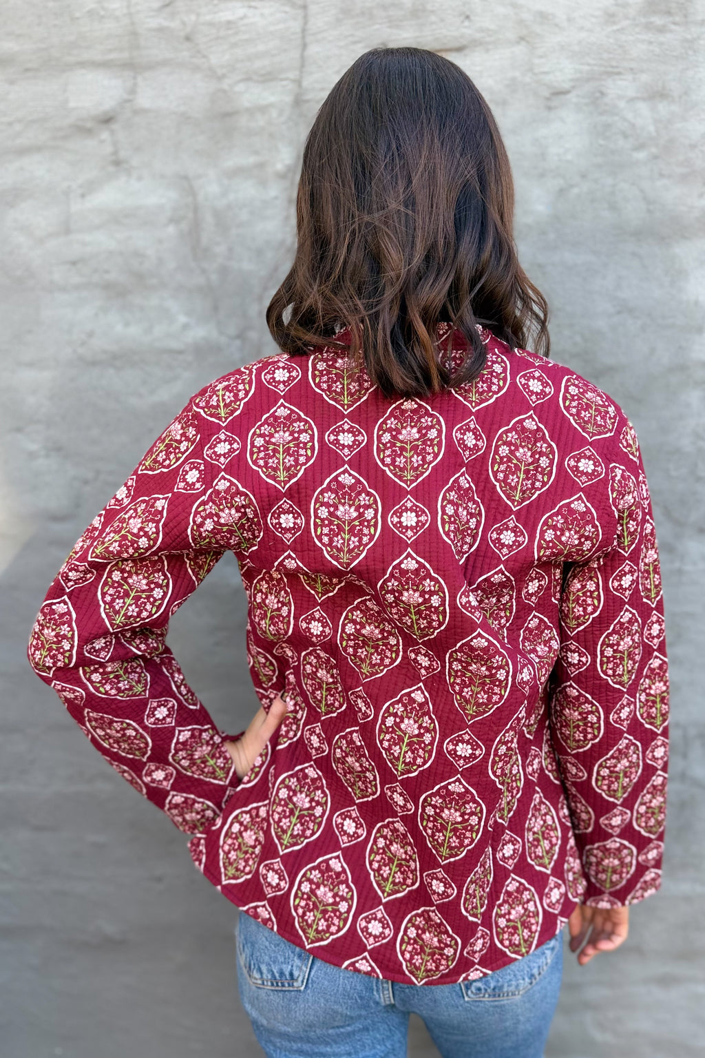 Quilted Cotton Jacket In Vintage Wine
