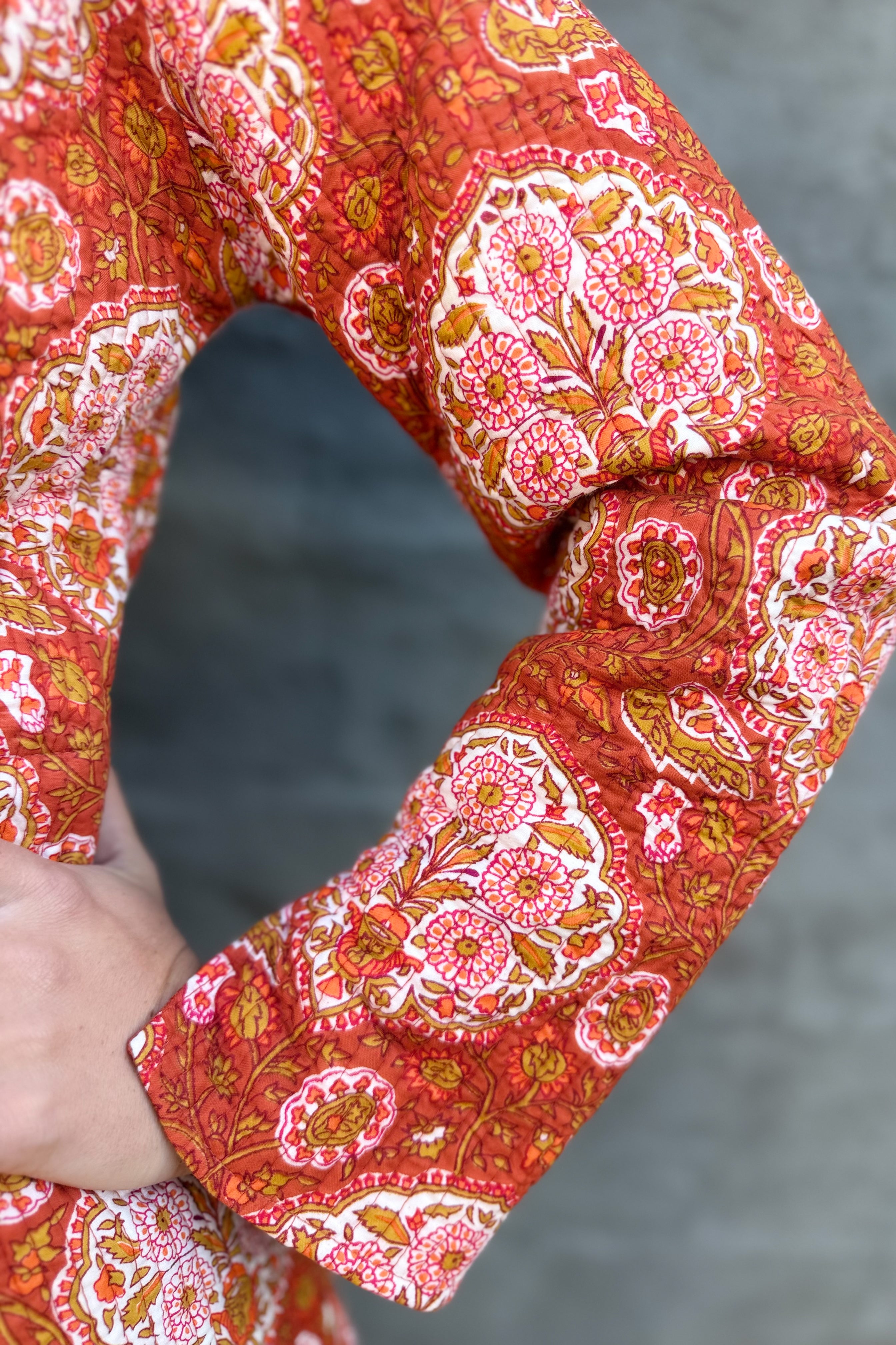 Quilted Cotton Coat In Vintage Flame