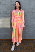 Shaya Shirt Dress In Fluorescent Flame