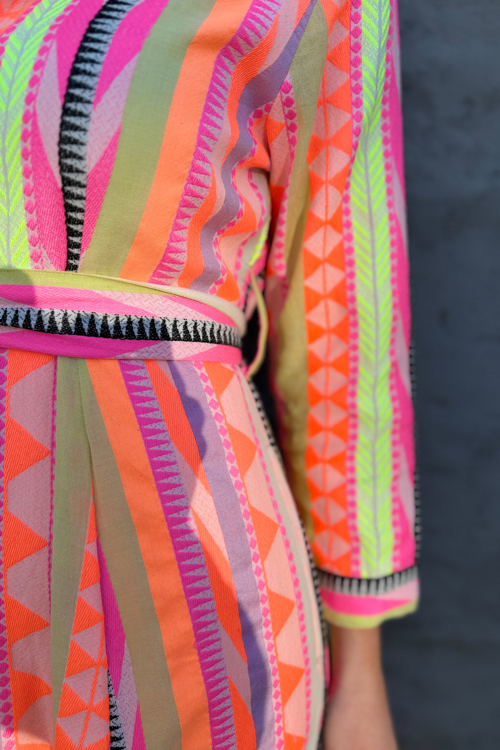 Shaya Shirt Dress In Fluorescent Flame