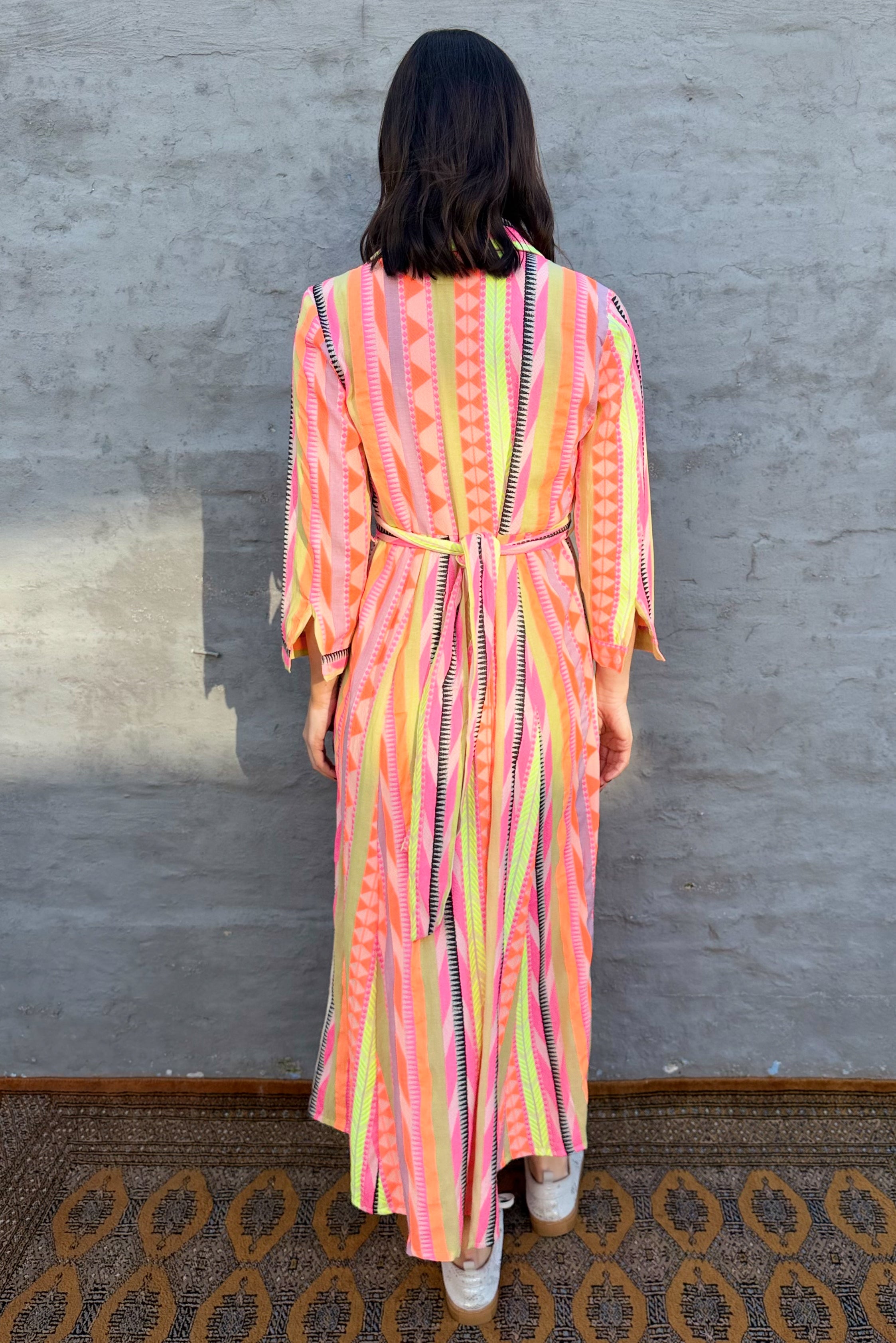 Shaya Shirt Dress In Fluorescent Flame