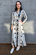 Shaya Shirt Dress In Creamy Aztec