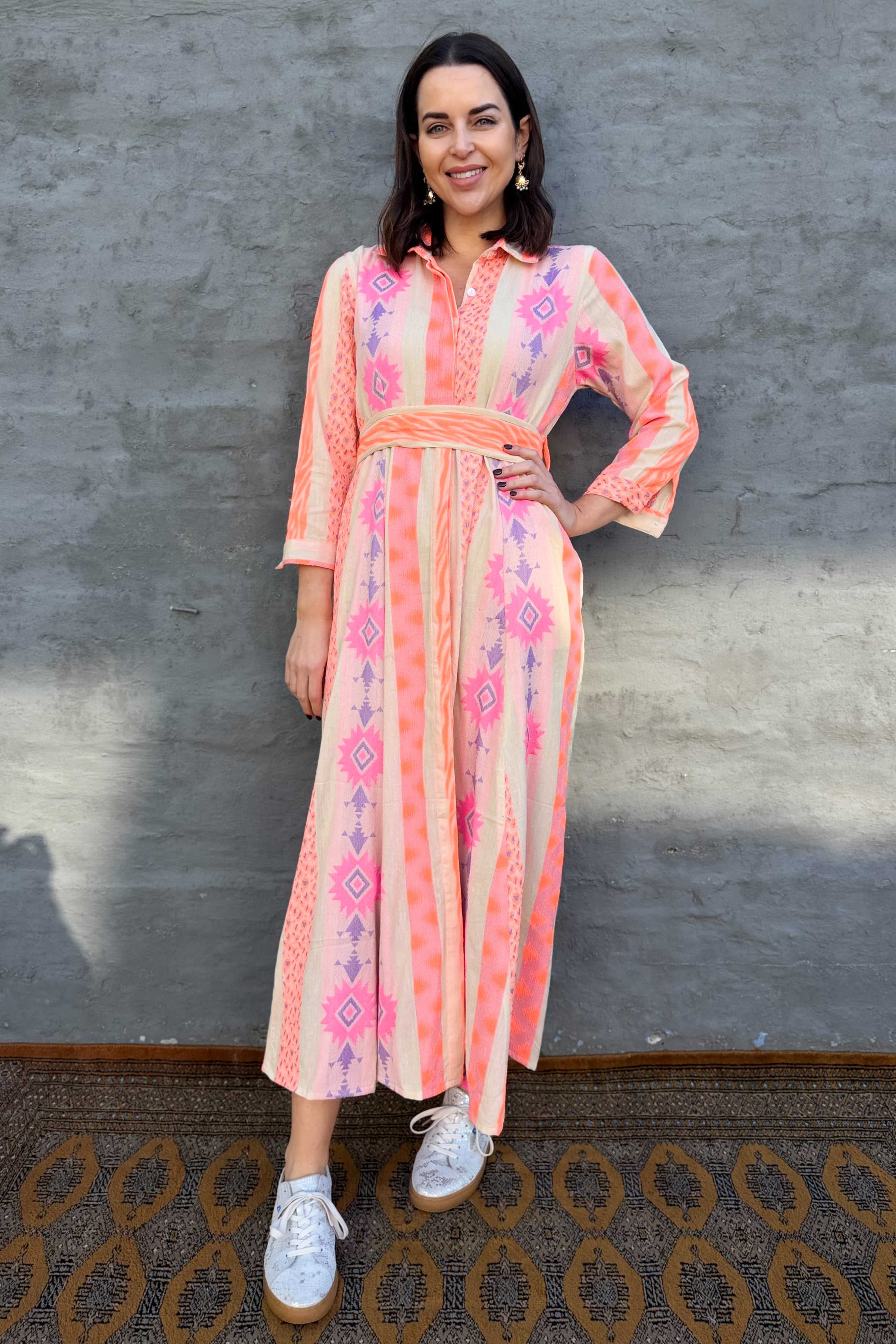 Shaya Shirt Dress In Tribal Rose