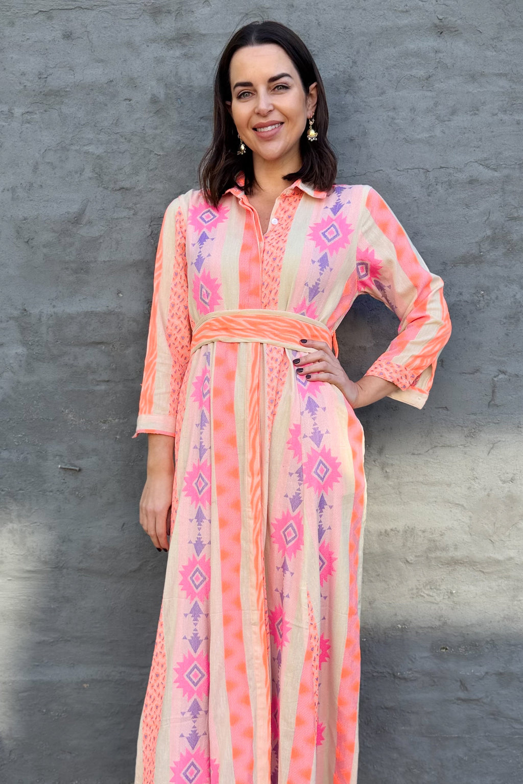 Shaya Shirt Dress In Tribal Rose