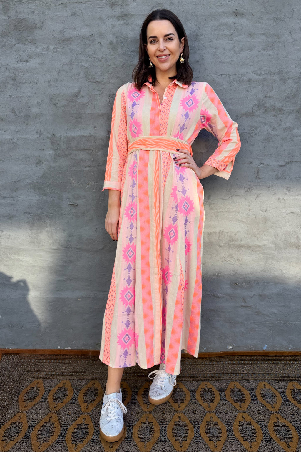 Shaya Shirt Dress In Tribal Rose