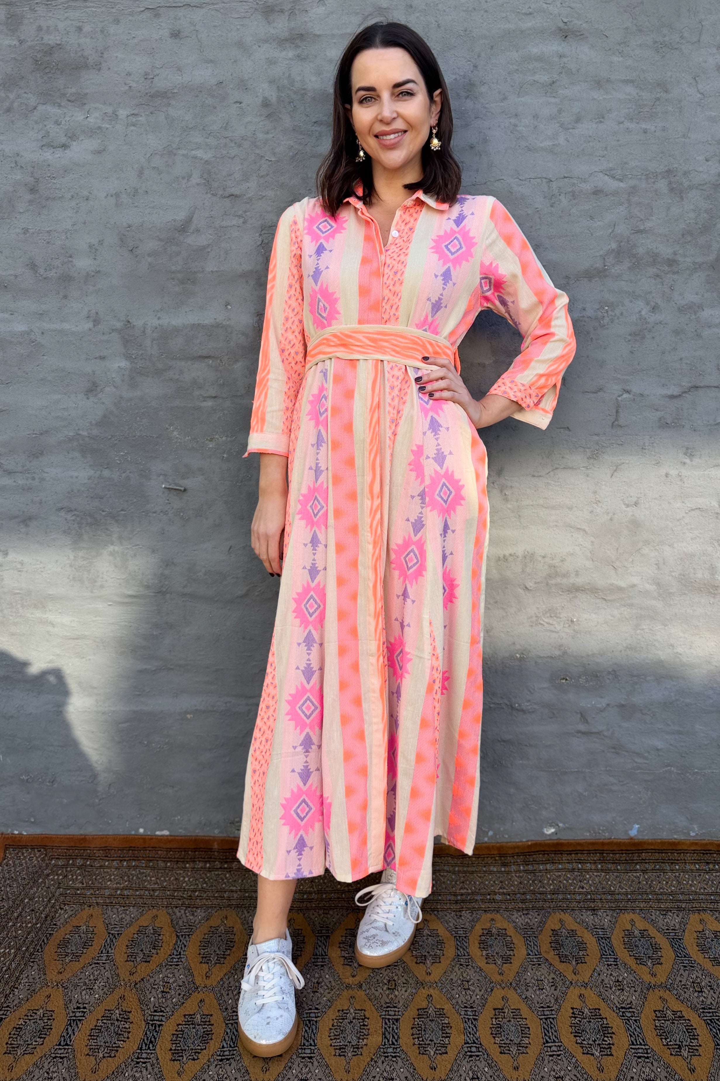 Shaya Shirt Dress In Tribal Rose