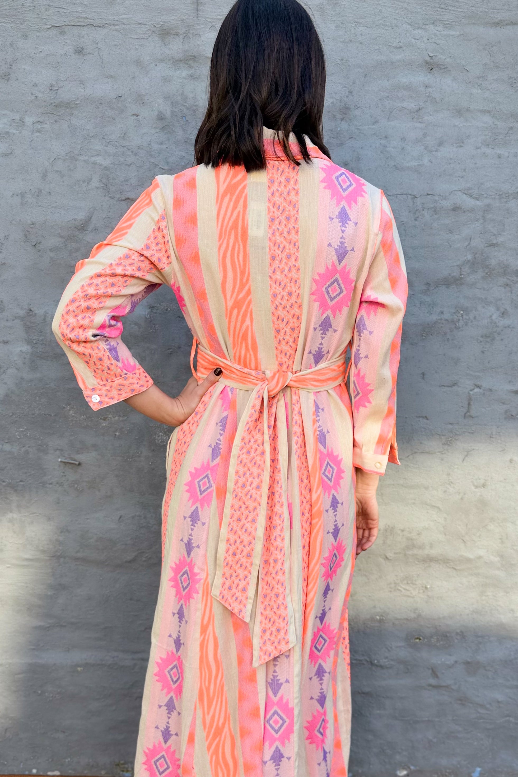Shaya Shirt Dress In Tribal Rose