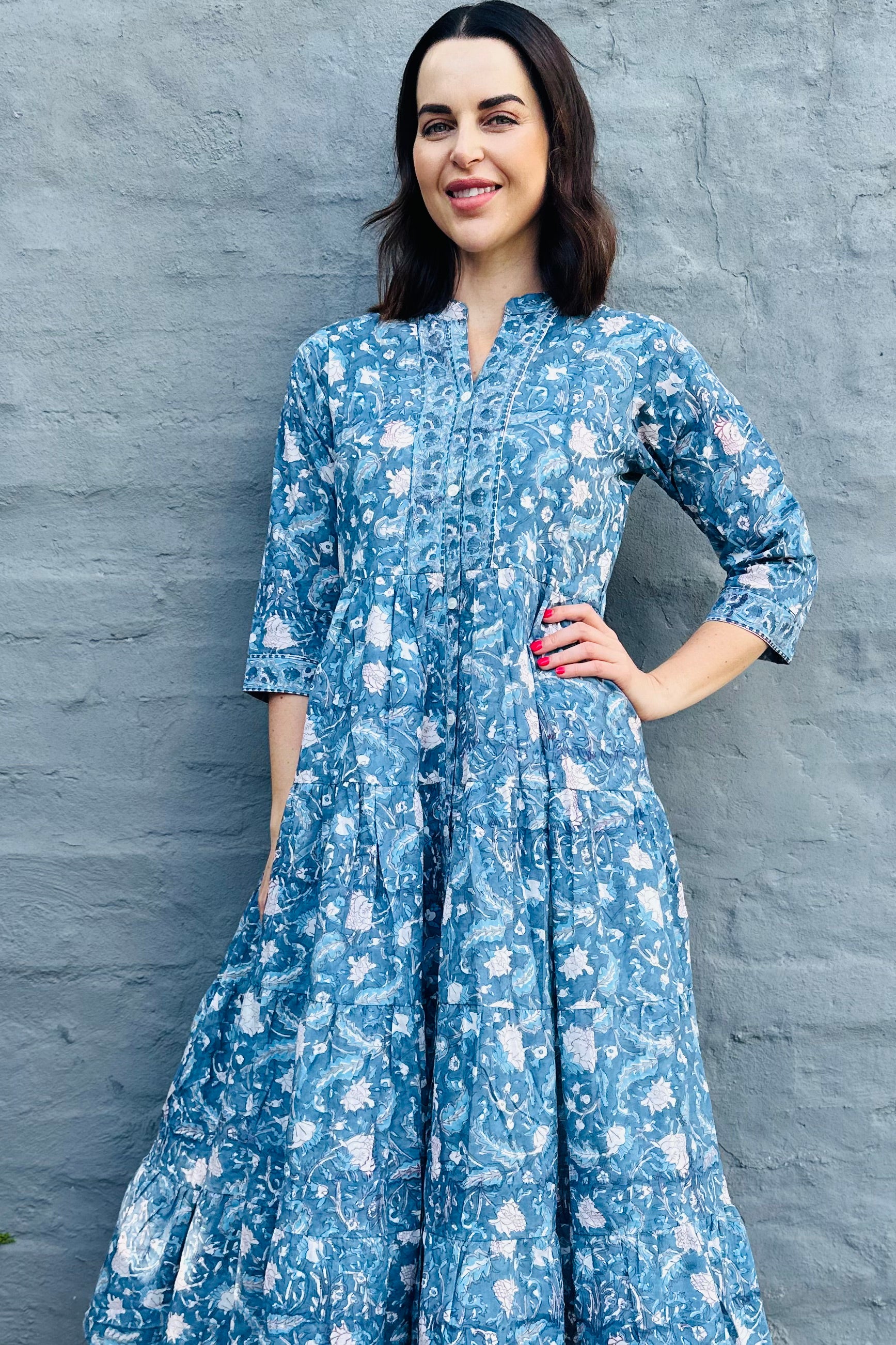 Emily Dress In Dove Blue