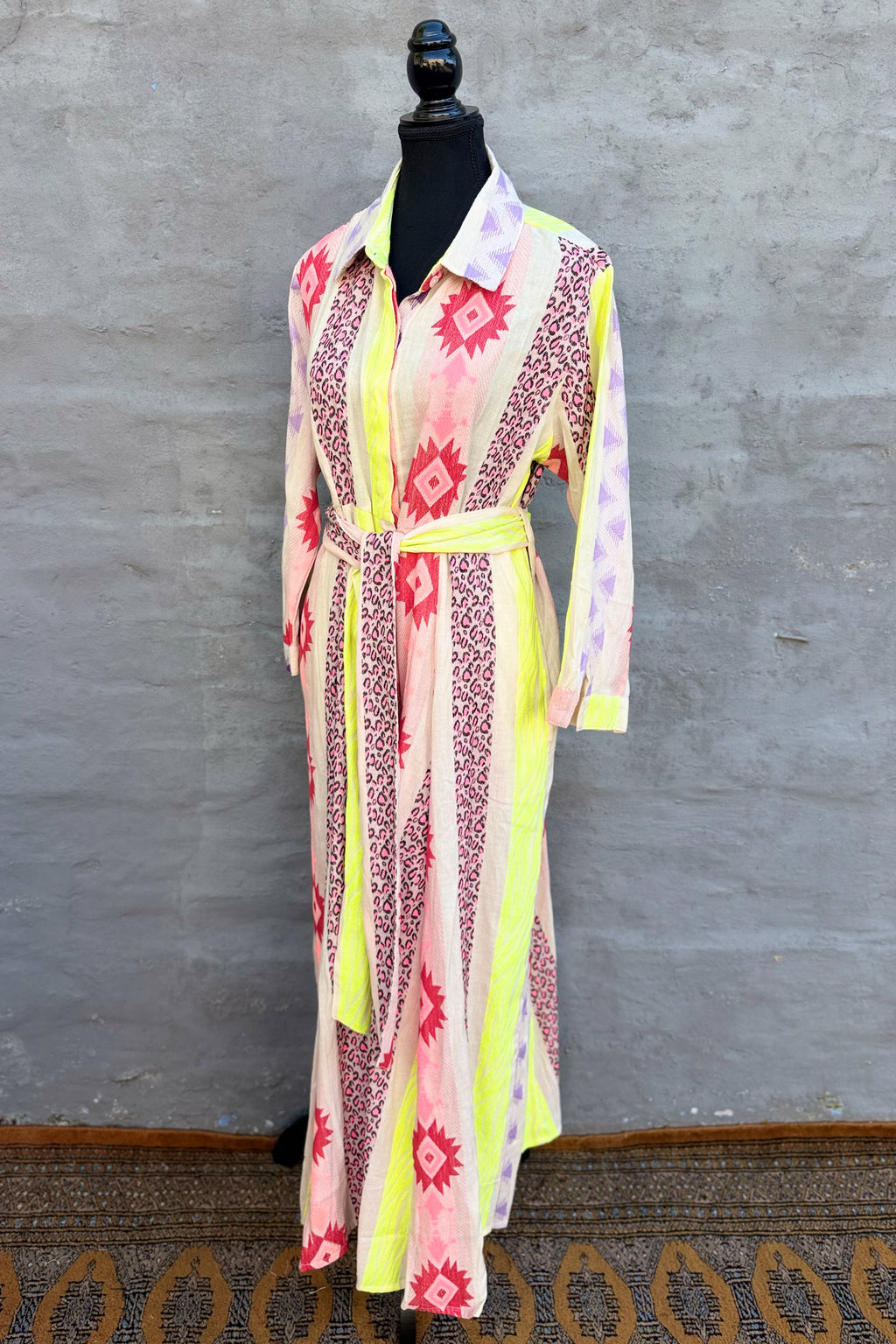 Shaya Shirt Dress In Ruby Aztec