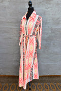 Shaya Shirt Dress In Tribal Tangerine