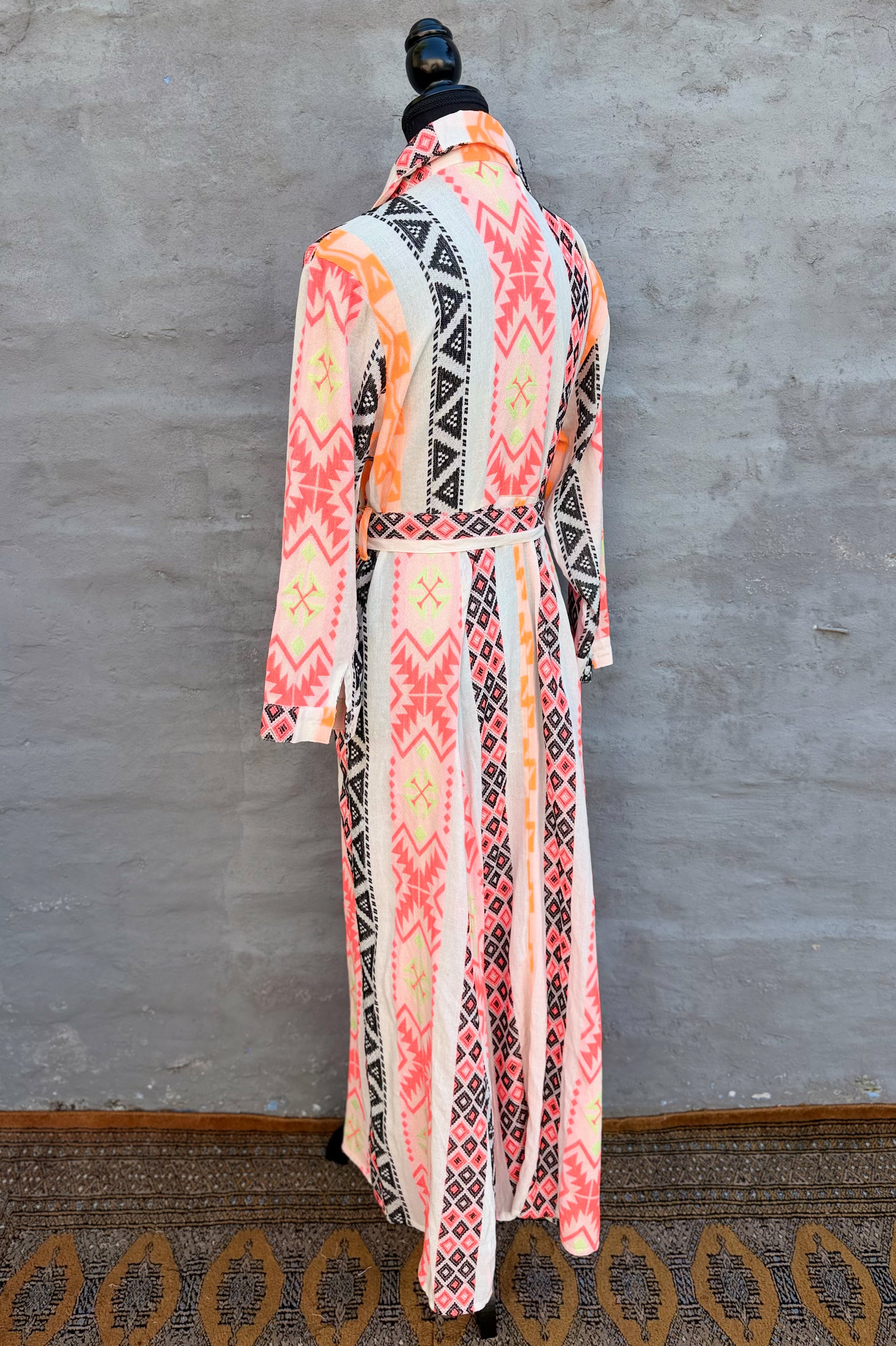 Shaya Shirt Dress In Tribal Tangerine