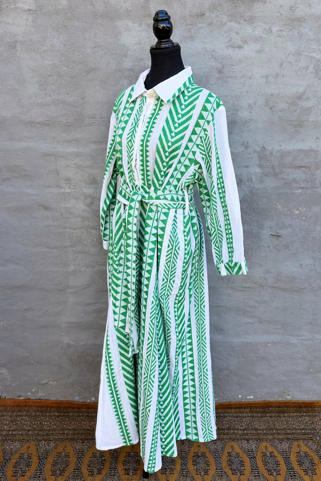 Shaya Shirt Dress In Aztec Emerald
