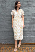 Sadie Shirt Dress In Golden Posy