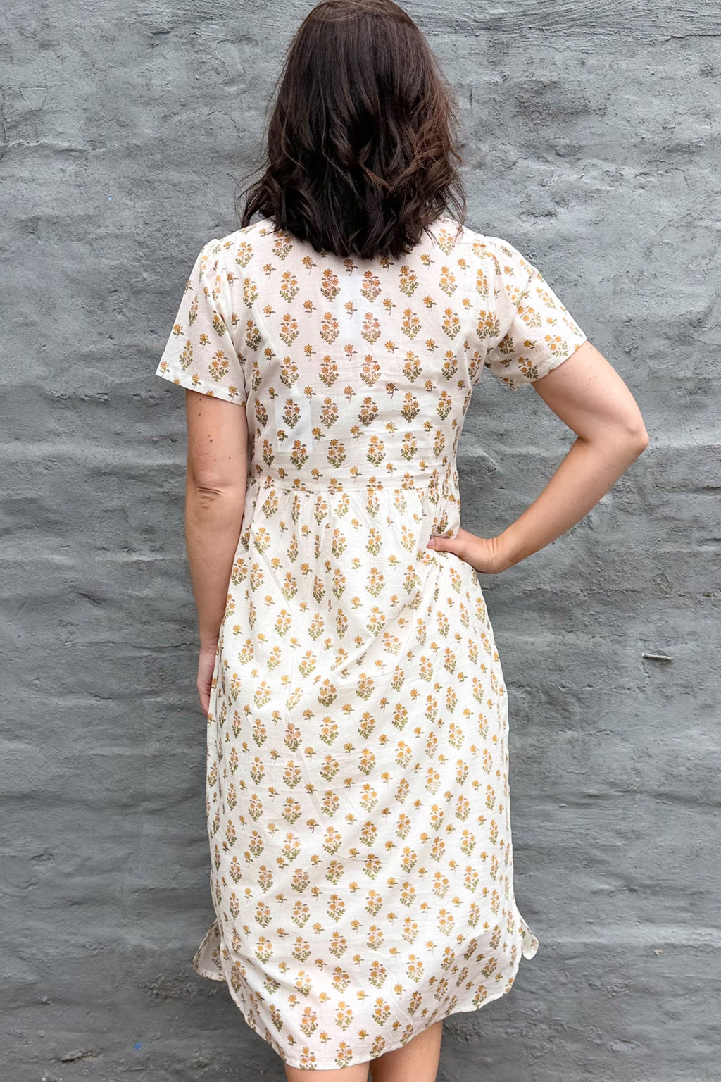 Sadie Shirt Dress In Golden Posy