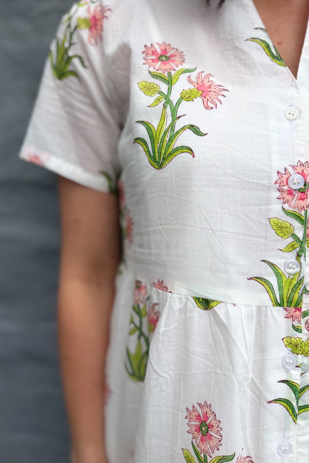 Sadie Shirt Dress In Pink Posy