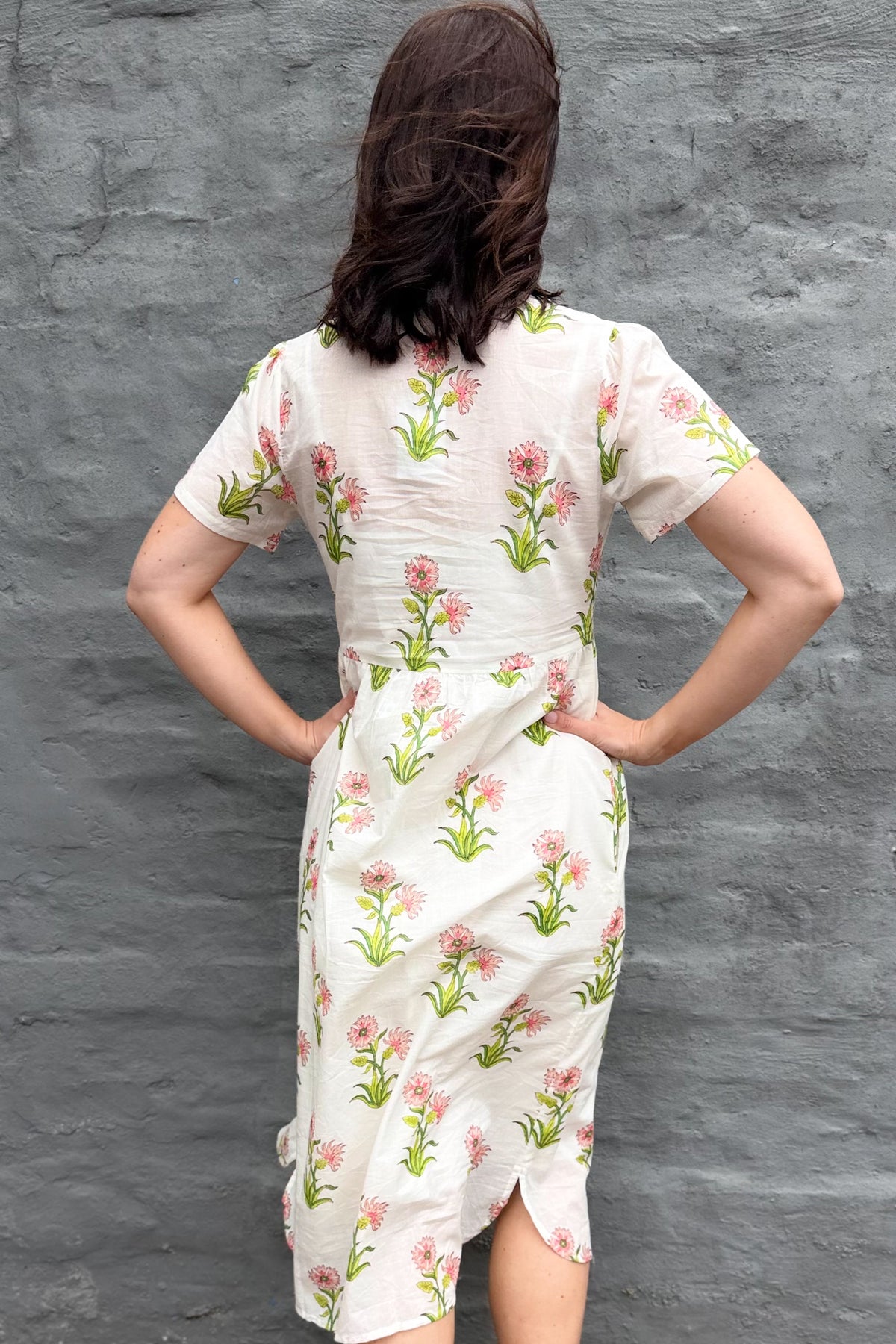 Sadie Shirt Dress In Pink Posy