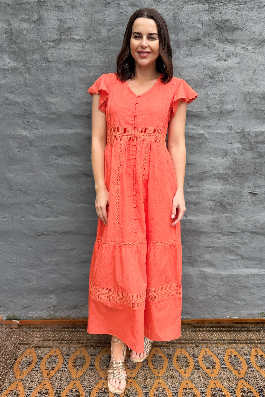 Binita Dress In Tangerine