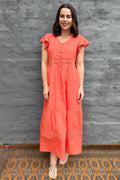 Binita Dress In Tangerine