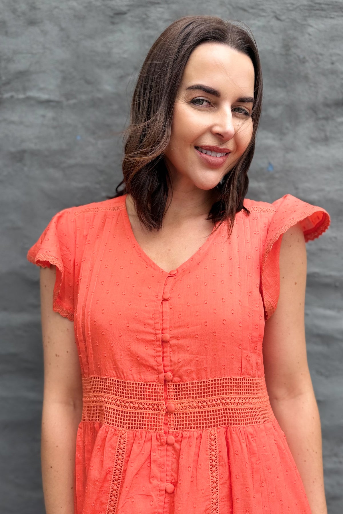 Binita Dress In Tangerine