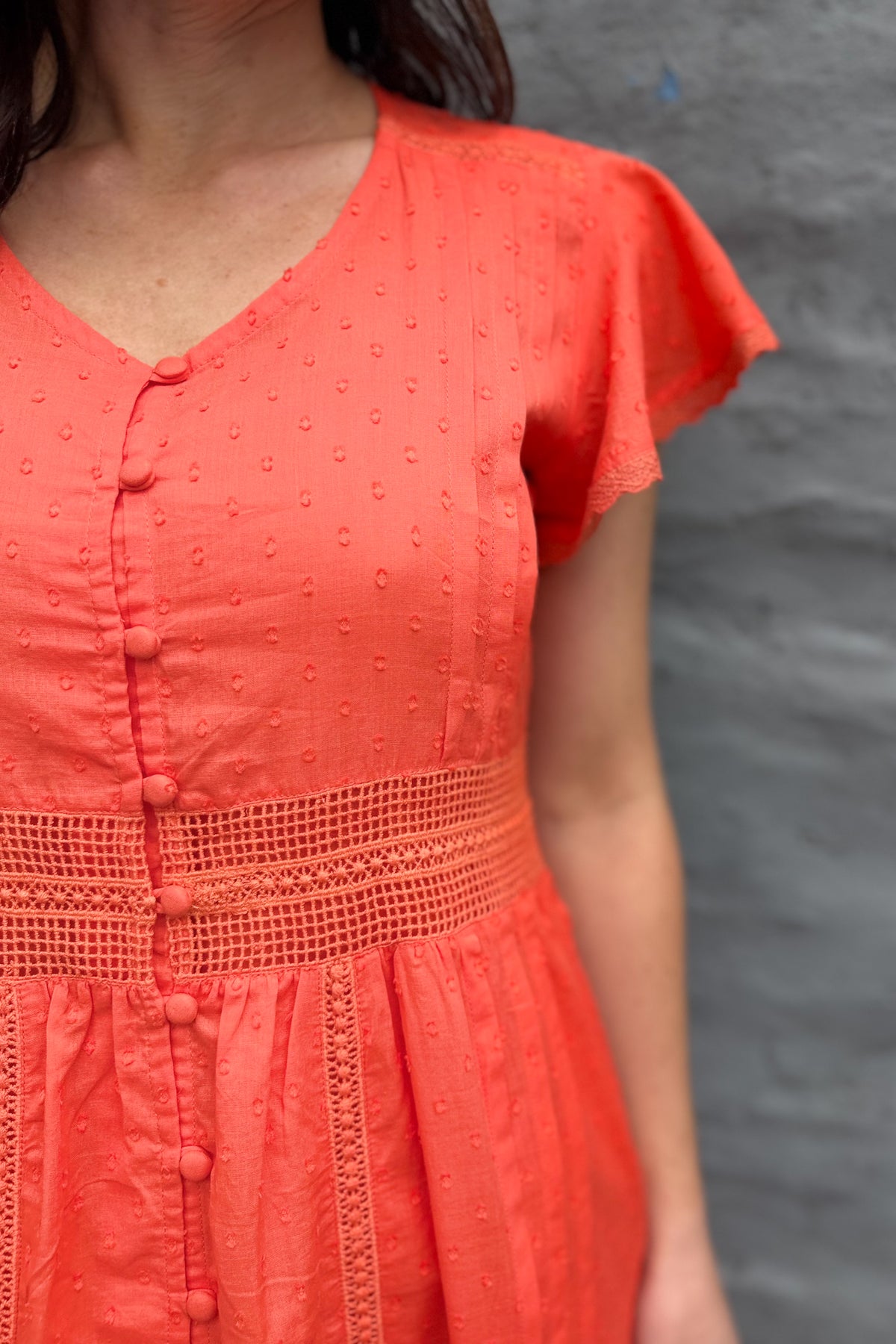 Binita Dress In Tangerine