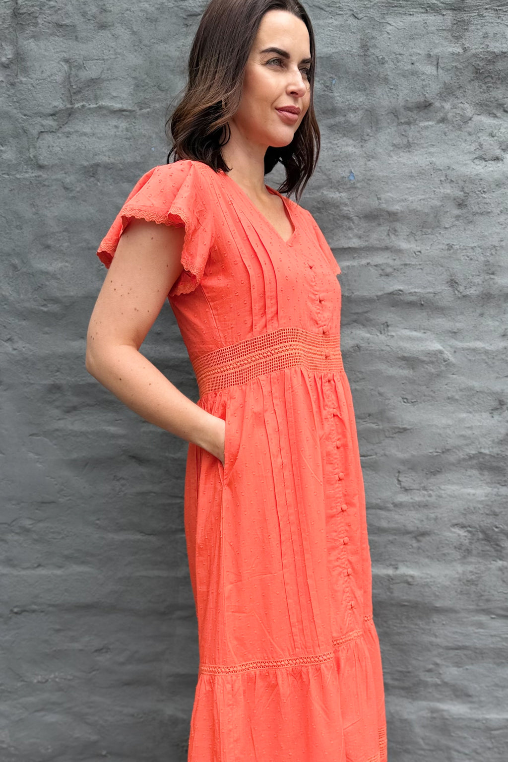 Binita Dress In Tangerine
