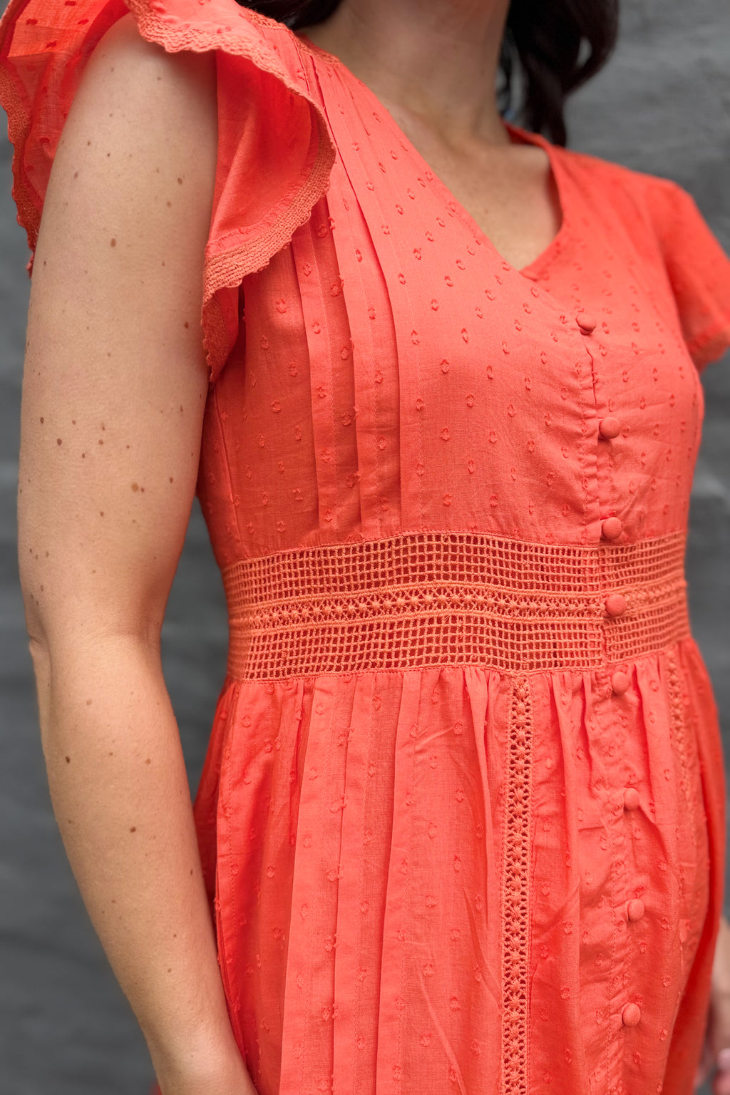 Binita Dress In Tangerine