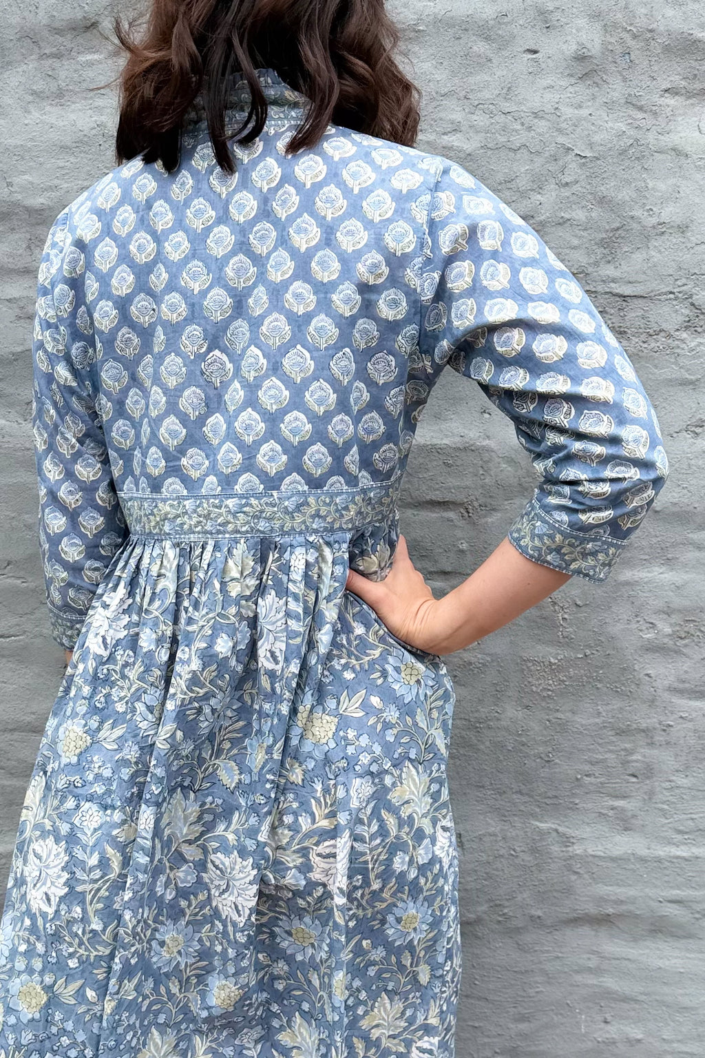 Adeline Dress In Dusty Blue