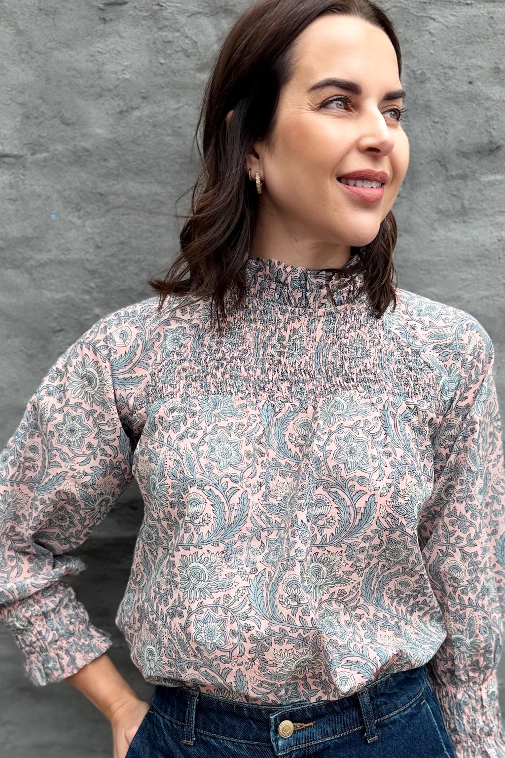 Marceena Blouse In Blushing Sky