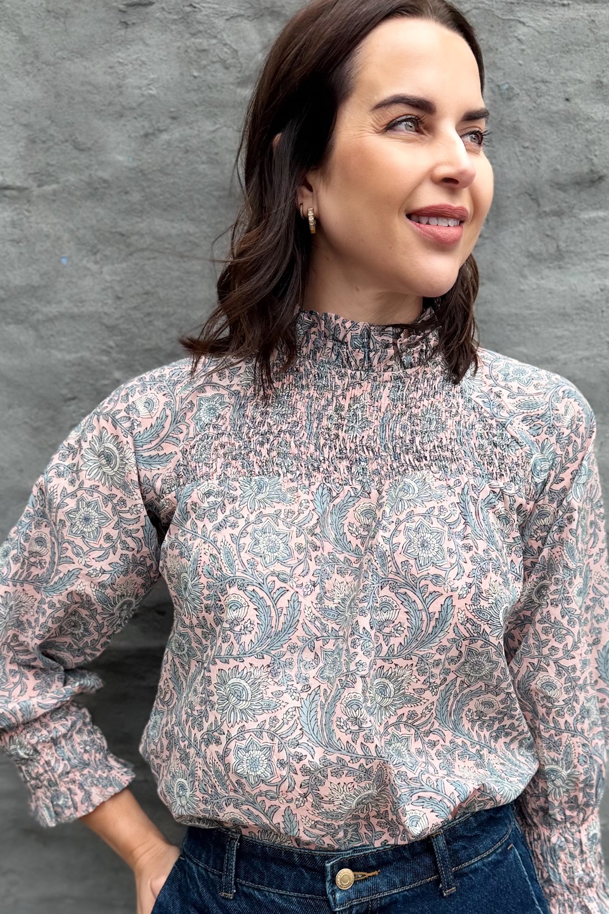 Marceena Blouse In Blushing Sky