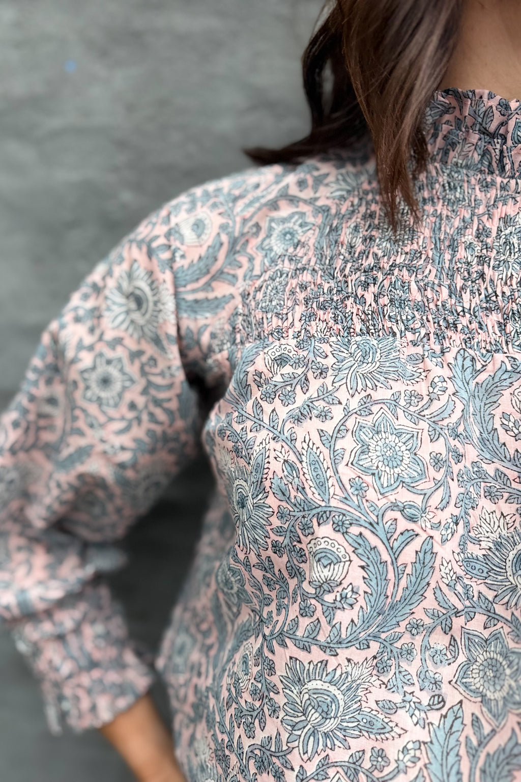 Marceena Blouse In Blushing Sky