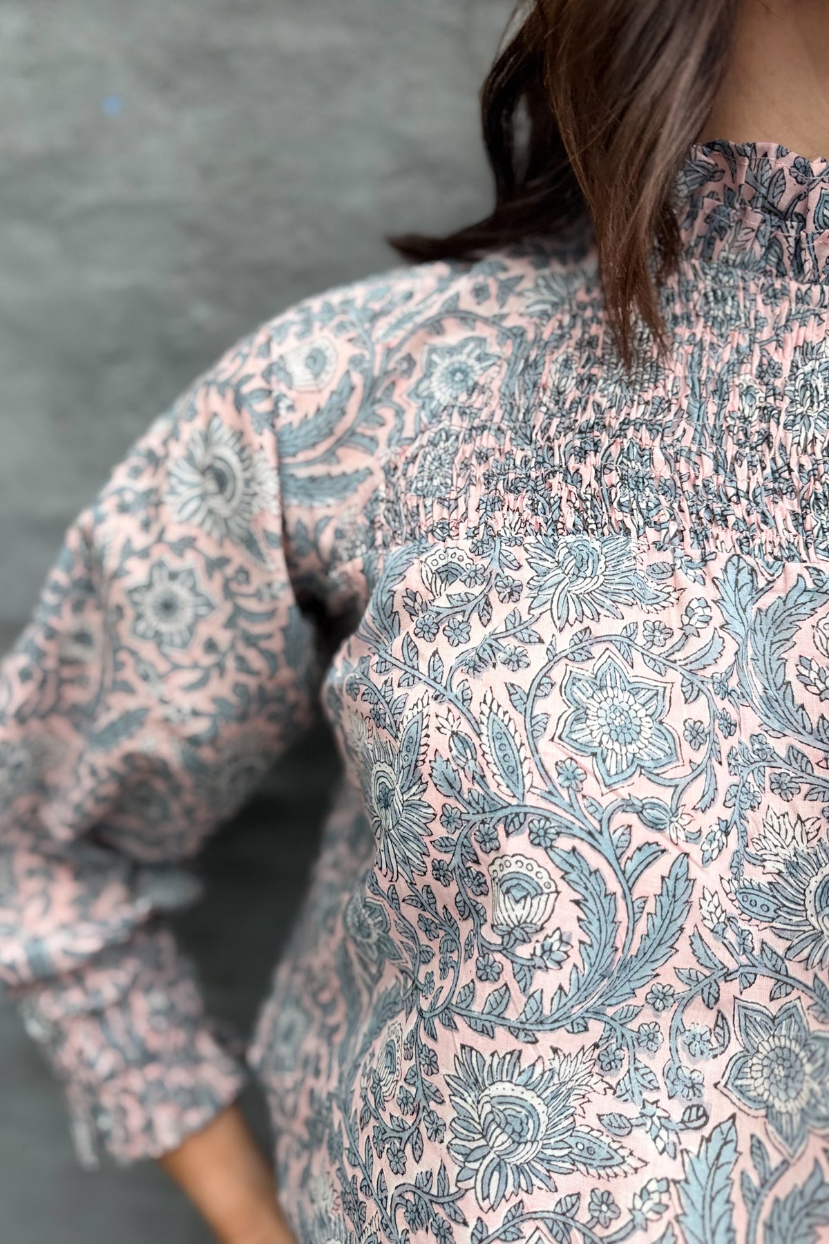 Marceena Blouse In Blushing Sky