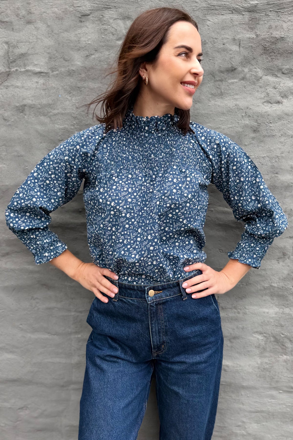 Marceena Blouse In Deja Blue