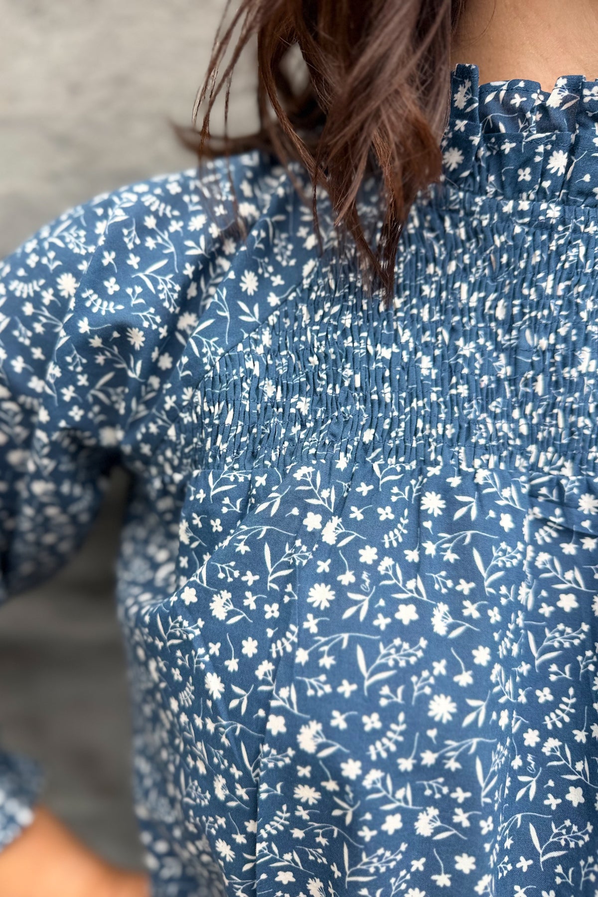 Marceena Blouse In Deja Blue
