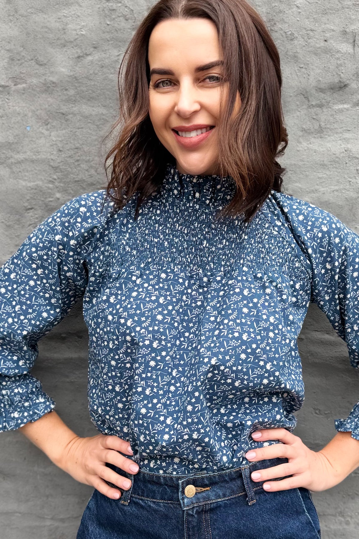 Marceena Blouse In Deja Blue