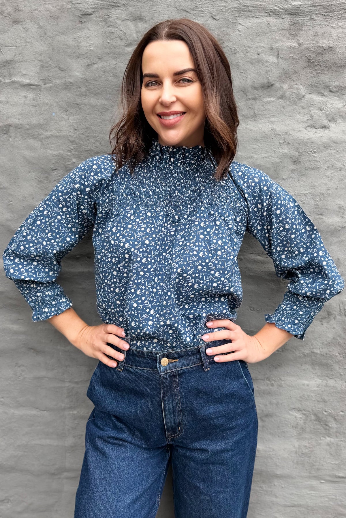 Marceena Blouse In Deja Blue