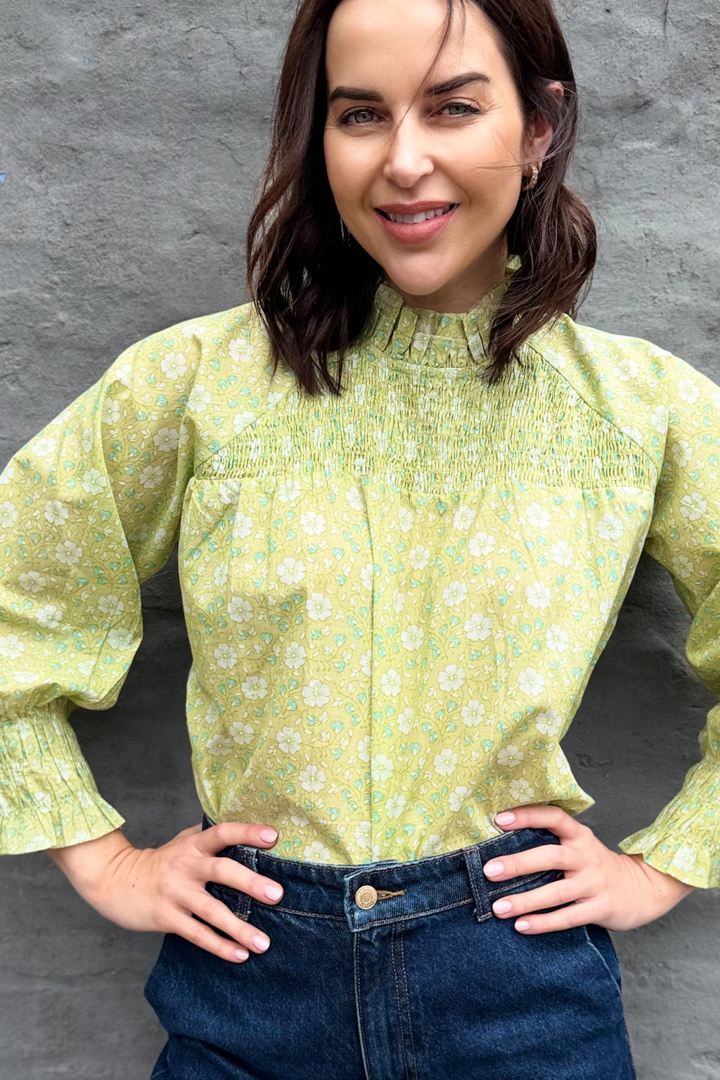 Marceena Blouse In Sage