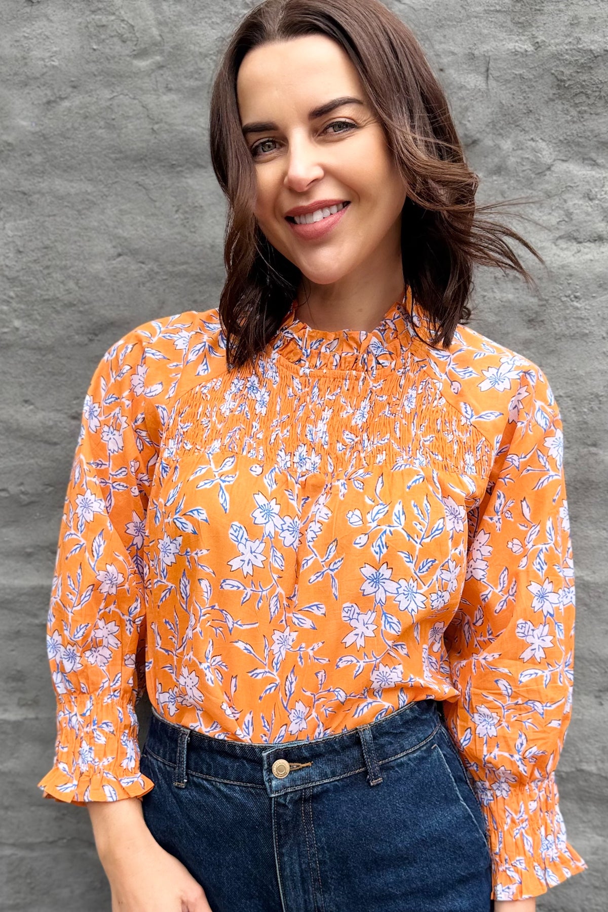 Marceena Blouse In Marigold