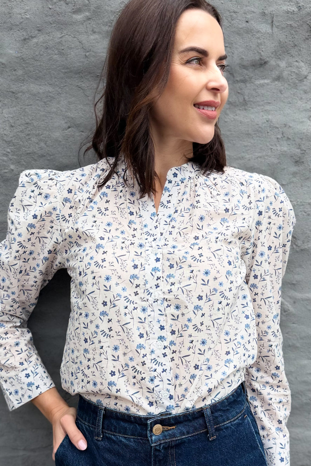 Ophelia Blouse In Blissful Blue Floral